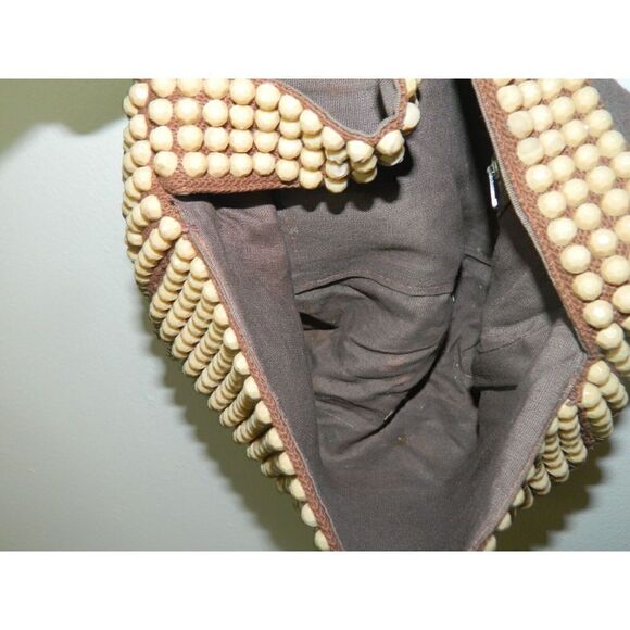 Vintage Beaded Crossbody Bag - Brown and Black - Picture 6 of 9